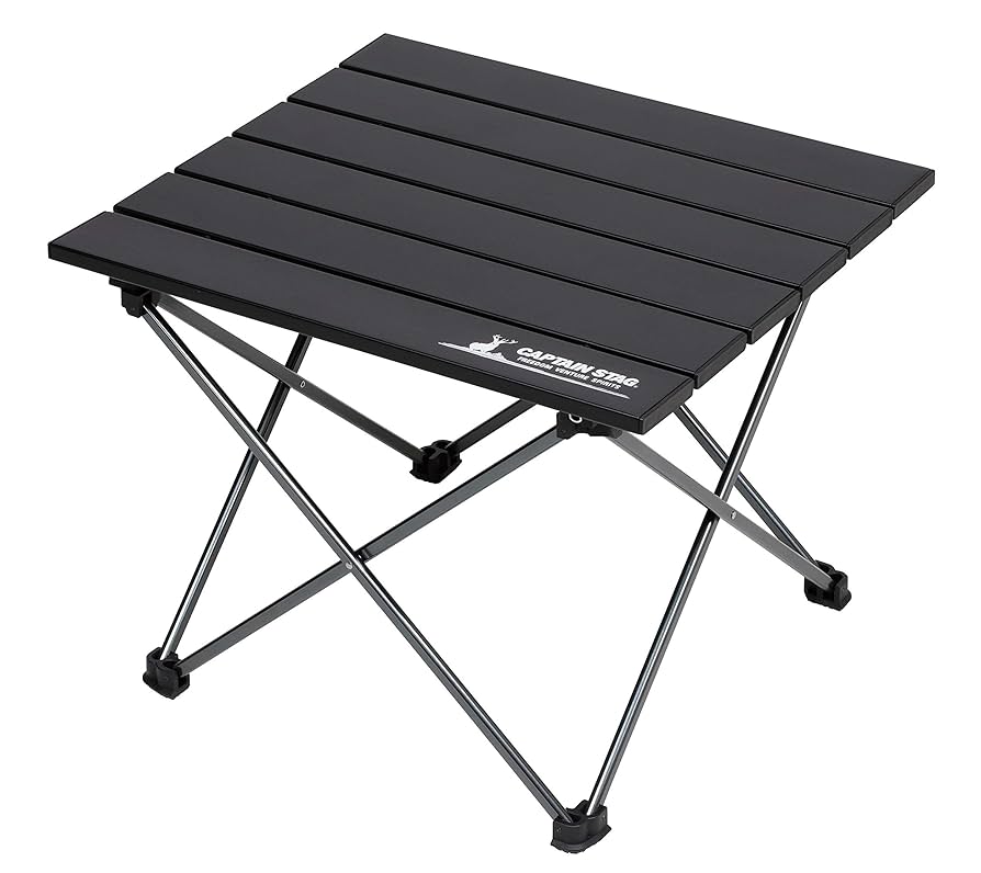 Captain Stag UC-563 Outdoor Table, Aluminum Roll Table